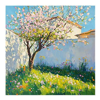 清新春夏秋冬客厅背景墙装饰画