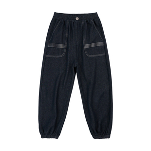 ebaer儿童一体绒牛仔裤2025冬装新款男童7a抑菌休闲裤童装裤子潮