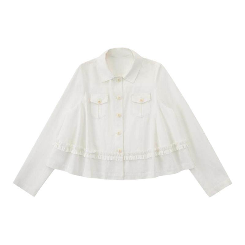 SIMPLYPUT褶皱A摆花边蓬蓬夹克