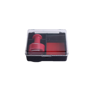 包邮组合式圆印章盒带印泥圆形橡胶章方形姓名章收纳财务印鉴盒