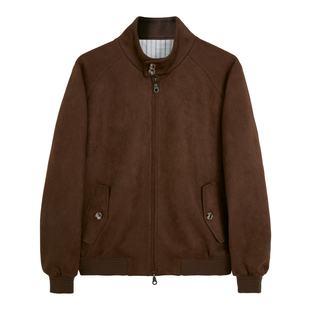 【宝藏夹克】高档厚实麂皮绒 秋冬季复古G9立领哈林顿外套 DAJ330