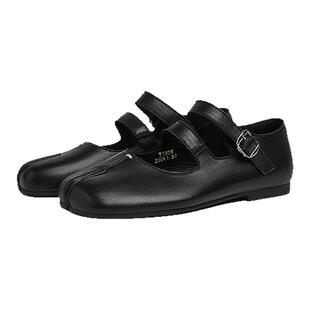 MILLIE'S/妙丽方头平底一字扣芭蕾风通勤时尚玛丽珍浅口单鞋春秋