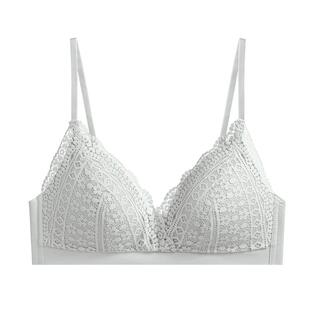 文胸薄款无钢圈聚拢法式内衣女大胸显小蕾丝文胸罩防下垂夏季薄款