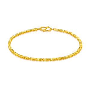 周大生黄金手链素链足金素金手饰手串送女友妈妈老婆节日生日礼物