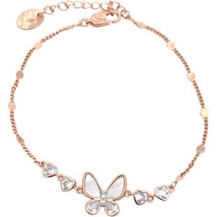 Chomel新加坡官方璀璨锆石灵动蝴蝶贝母手链新款气质1670