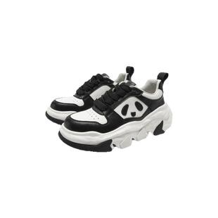 [刘逸云Amber同款]MIO米奥脏脏鞋休闲鞋小白鞋厚底板鞋黑白熊猫鞋