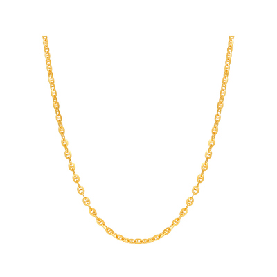 18K金猪鼻子素链明牌珠宝