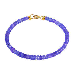 若华珠宝紫荆花 坦桑石手链女18K金宝石手串彩宝串珠手饰礼物定制