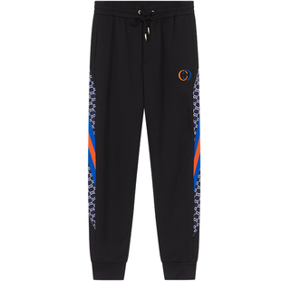 BM侧边条纹刺绣高街裤子男欧美潮牌高端卫裤男士束脚休闲运动裤秋