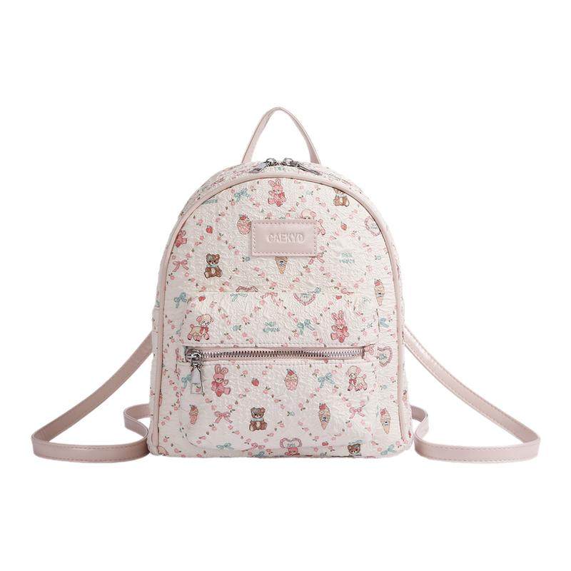 小众时尚甜美风双肩包2025新款夏天流行百搭大容量学生背包通勤包