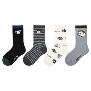 【秋冬加厚】女童男童冬款儿童双面绒中筒袜加绒保暖可爱潮流百搭