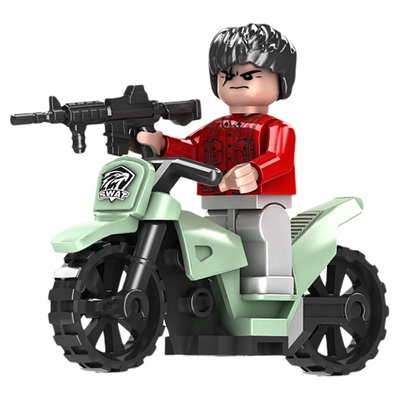 12款人仔摩托车送武器】男孩积木