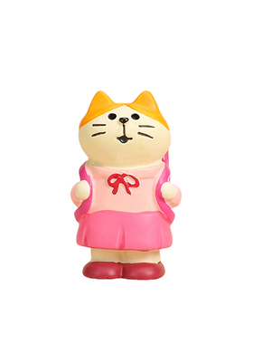 可爱粉色猫咪治愈系桌面书包摆件