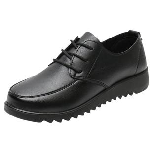 肯德基久站不累脚工作鞋皮鞋女上班黑色鞋子女士防滑软底厨房女鞋