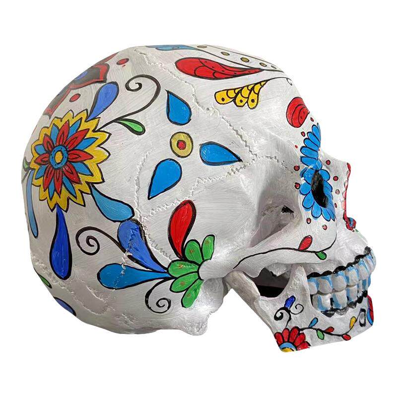 装饰个性骷髅头摆件复古1：1头骨生日礼物创意新年圣诞礼物酒吧摆