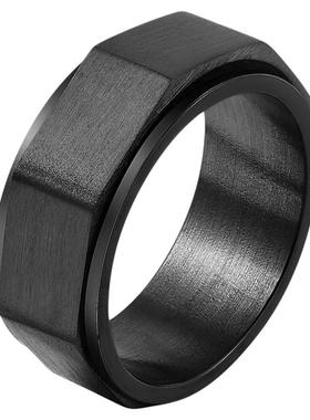 祥饰帝拉丝八角螺母旋转戒指