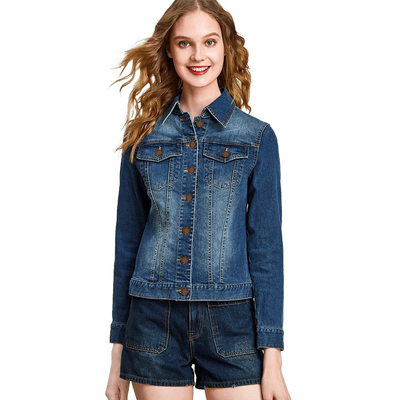 HAVVA不费力穿搭短款牛仔外套修身显瘦女士上衣2026春季W3-00040