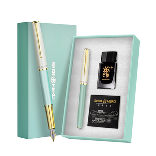 英雄牌钢笔高颜值墨水笔礼盒男生女士高档精致复古硬笔文艺青年学生练字专用成人书法硬笔可替换墨囊刻字定制