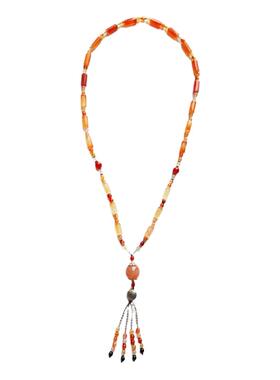 沛孚珠宝天然玛瑙吊坠长款毛衣链