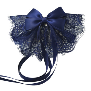 蕾丝大蝴蝶结发夹手工头花头饰弹簧夹大花发饰韩国l蕾丝夹发卡