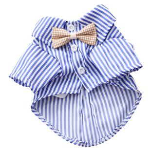 狗狗夏季睡衣韩版条纹衬衫小型犬透气薄款背心小型犬高颜值两脚衣