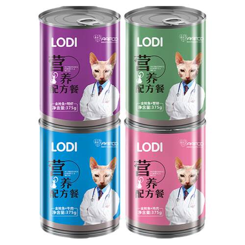 洛迪猫罐头375克猫咪零食24罐整箱营养金枪鱼鸡丝补水罐幼猫成猫