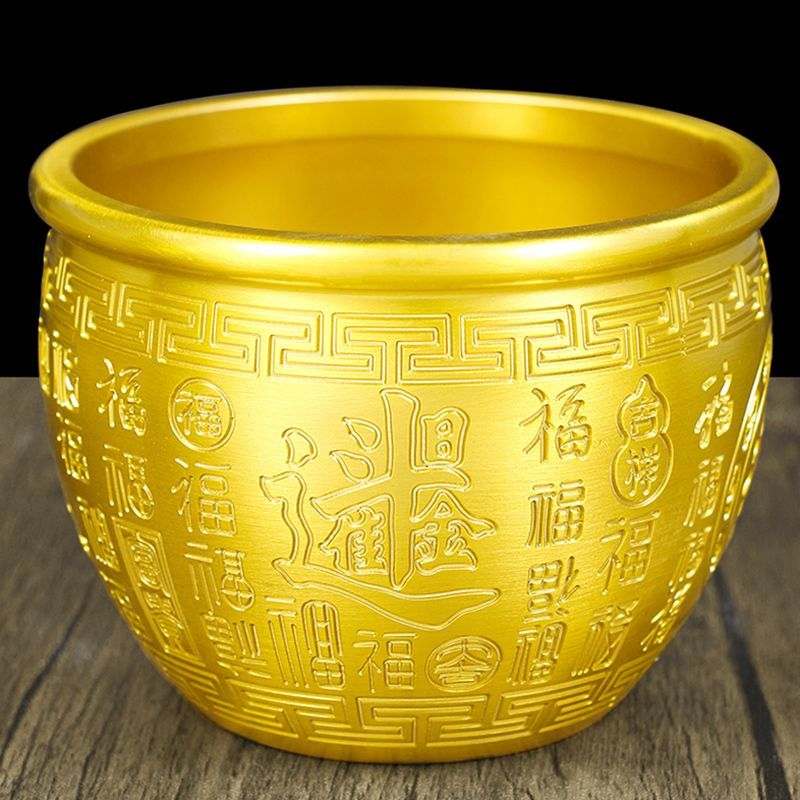 超大号百福缸黄铜米缸聚宝盆家用招财福字庭院水缸旺宅巨大缸装饰
