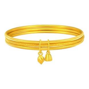 三生三世金包银手镯女款古法传承实心黄金镯子轻奢首饰送老婆礼物