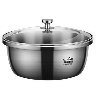 带盖316L不锈钢盆套装玻璃家用油盆加厚和面烘焙盆发面揉面盆汤盆