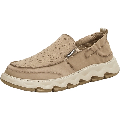 百思图男士透气一脚蹬老北京布鞋