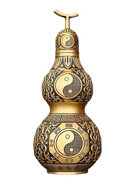 铜葫芦风水镇宅八卦开口葫芦摆件