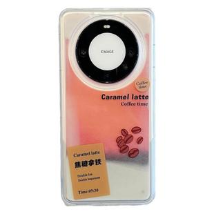 拓岚 适用华为pura70pro+手机壳新款液体流沙Pura70ultra夜光流动p60韩风创意焦糖拿铁咖啡mate60/50女40挂绳