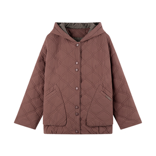 菱格棉服女冬季2025新款休闲连帽加厚保暖巨好看的冬装棉衣外套爆