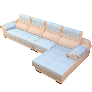 夏季冰丝沙发垫夏天款凉爽可水洗凉席垫防滑坐垫真皮沙发垫套罩巾