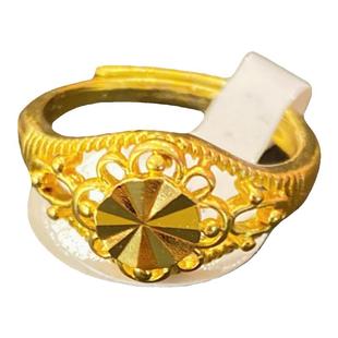 爆款土豪金女款花戒活口合金表演节日装扮道具首饰戒指指环直播