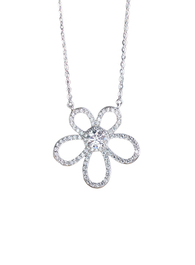 莫桑钻纯银锁骨链女太阳花项链