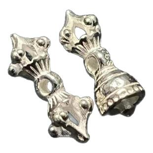 藏式S925纯银迷你金刚杵金刚铃文玩配饰DIY手串卡子计数器配件