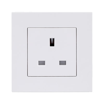 英标13A方孔插双usb开关插座面板