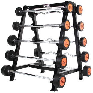 杠铃杆架二头肌健身杠铃片固定杠铃储存架健身房练臂肌哑铃存放架