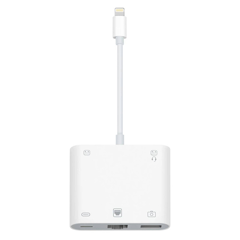 iphone手机网线转换器麦克风音频耳机声卡转接头lightning扩展坞