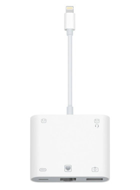 iphone手机网线转换器麦克风音频耳机声卡转接头lightning扩展坞