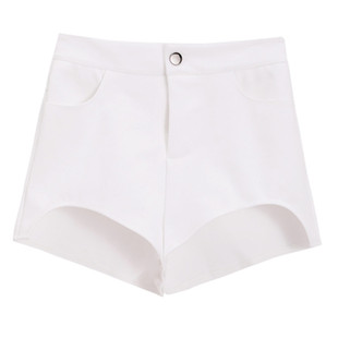 白色高腰短裤女秋冬2024新款弹力纯欲性感紧身包臀外穿热裤辣妹潮