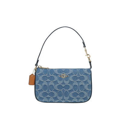 【自营】COACH/蔻驰NOLITA 19 女士精致单肩手提包丹宁老花麻将包