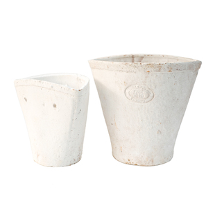 小高筒白色红陶花盆粗陶泥瓦盆44绿植花卉栽多肉植物简约透气阳台