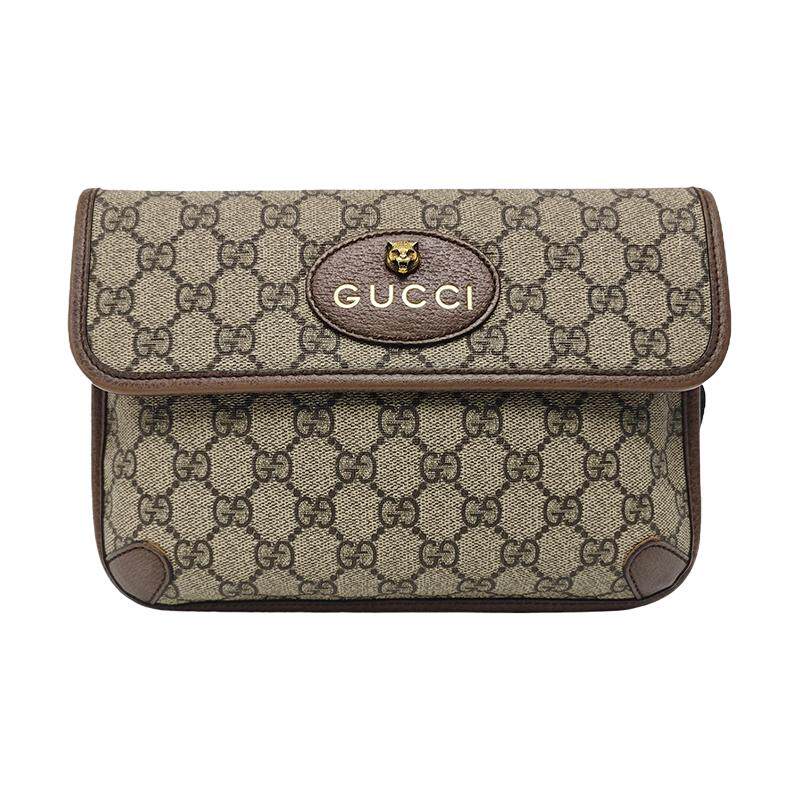 【自营】Gucci/古驰中古98新GUCCI米色老花虎头腰包Neo Vintage