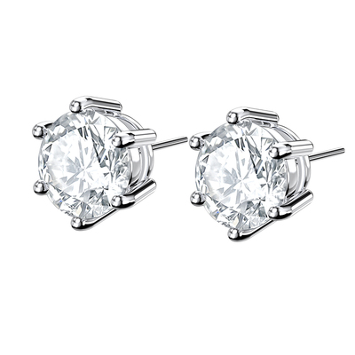 925银嘻哈莫桑石通用耳钉