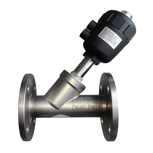 角座阀304不锈钢常闭双作用气动开关阀塑料头法兰蒸汽气控阀