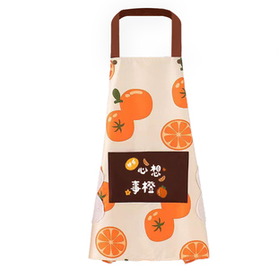 围裙厨房家用带擦手巾防水防油免洗2025时尚新款围腰餐饮专用系带