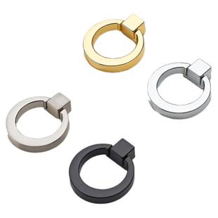 欧式抽屉拉环单孔小拉手黑色衣柜橱柜门把手现代简约明装家具五金