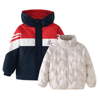 史努比儿童加厚冲锋衣羽绒服极寒